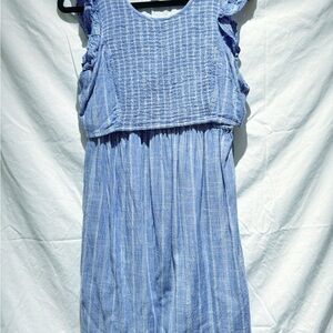 Motherhood Maternity Textured Blue Nursing Mini Dress